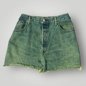 Levi's Neon Acid Wash Mini Jean Skirt Sz S